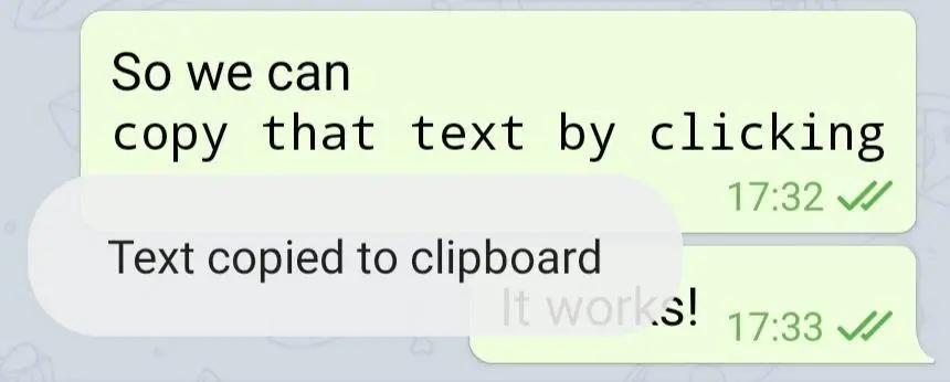کپی متن در تلگرام